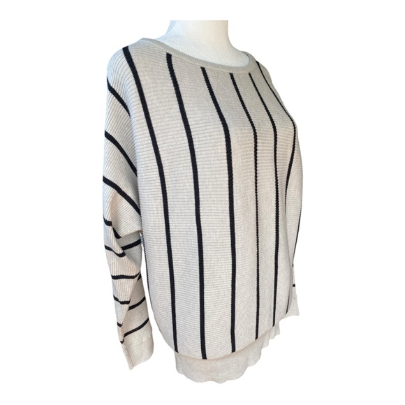 PHOLOSOPHY Republic Clothing Women’s Blue/Cream Striped Pull-over Sweater Sz XS - Picture 8 of 13